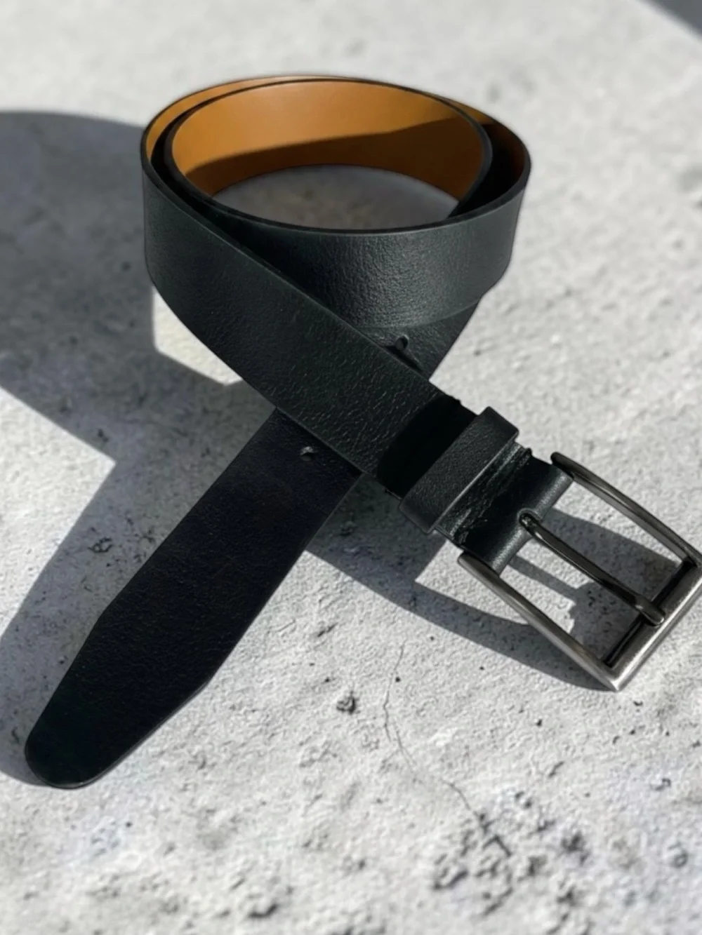 Horween Leather Belt By Johnston & Murphy USA Italy Black Silver Sz 32 Limited